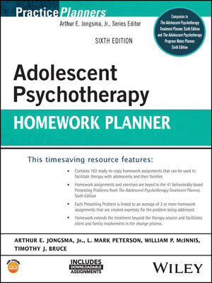 cover image of Adolescent Psychotherapy Homework Planner